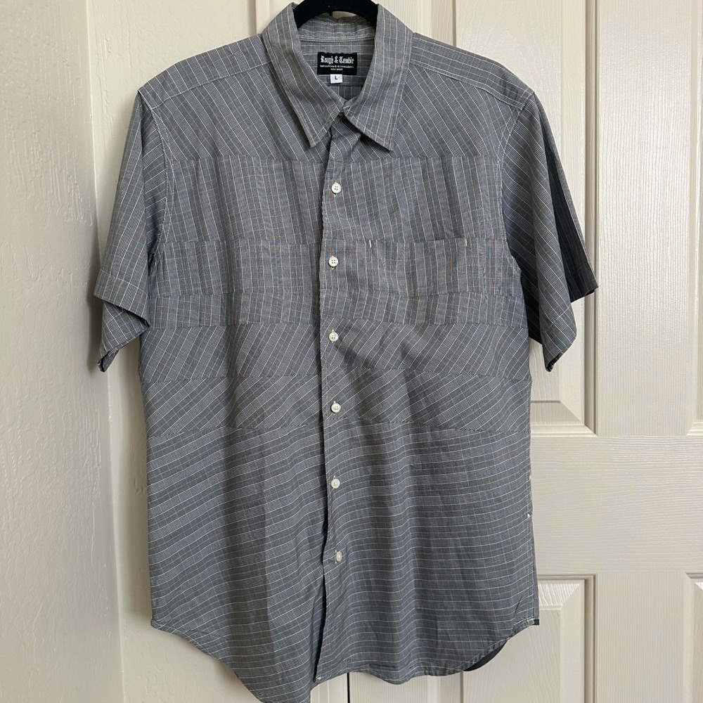 Rough & Tumble by Nepenthes NY‎ Patchwork Plaid SS Button Down Shirt Large
